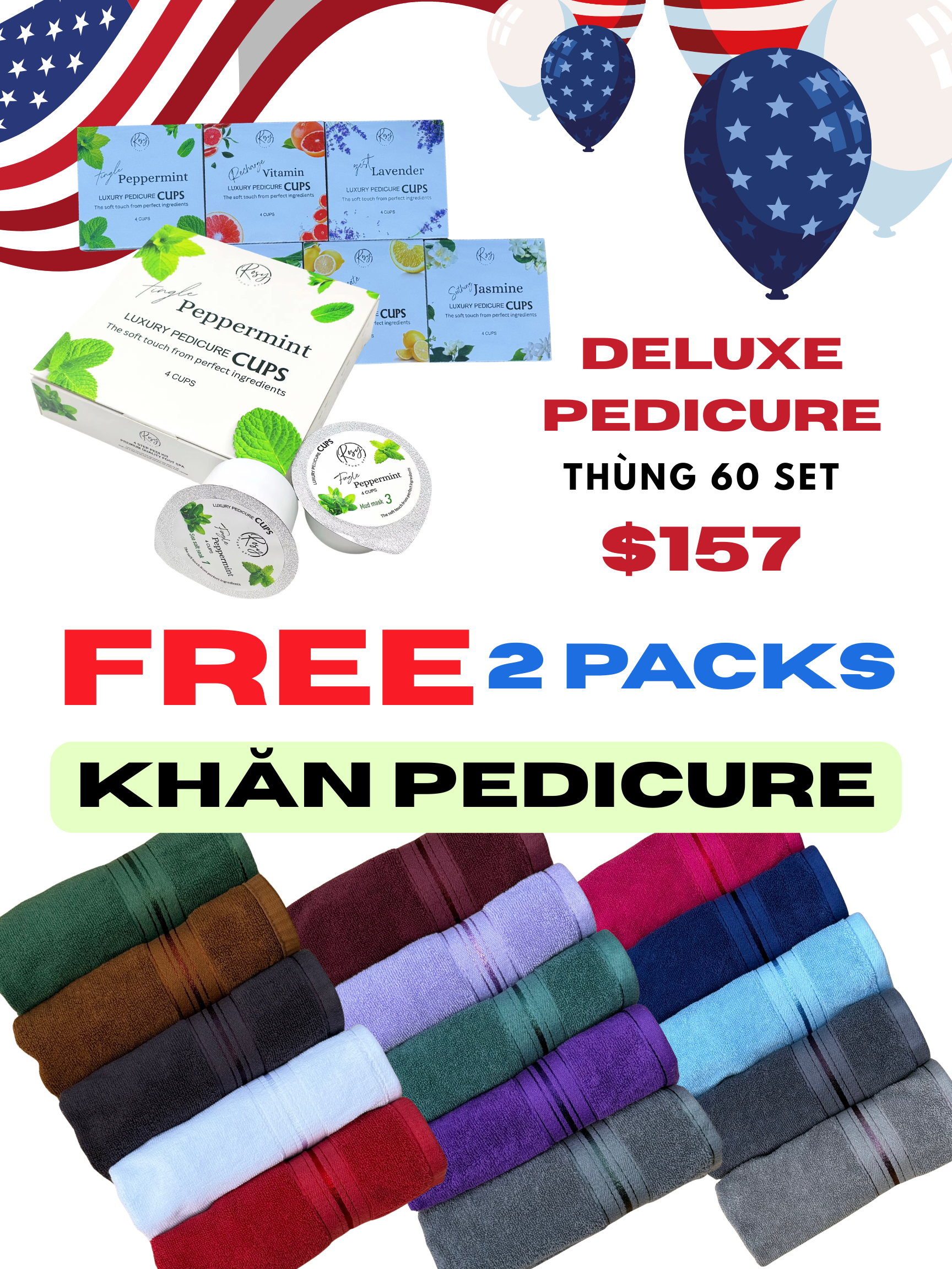 July 4th Free Pedicure Towels