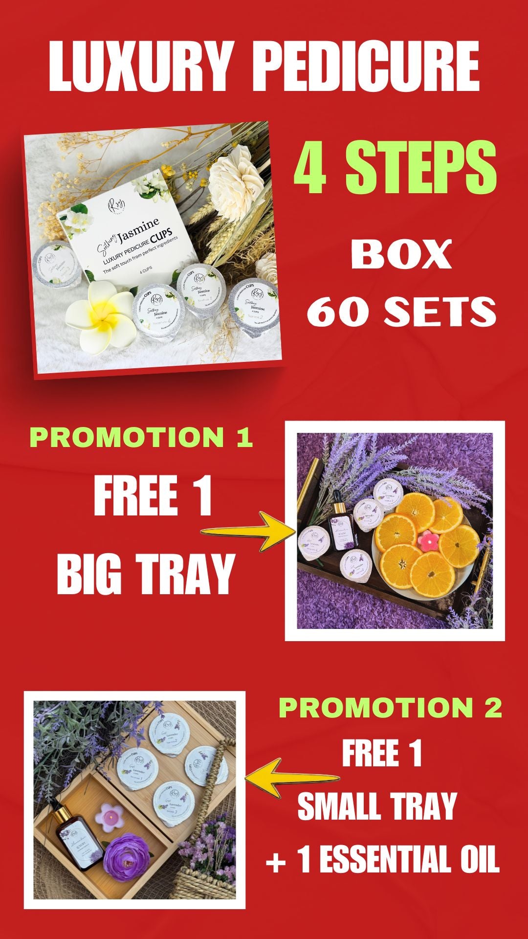 4 STEP PEDICURE SET IN CUPS